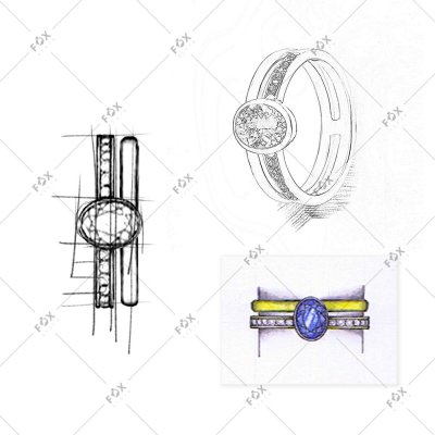 Zlatý prsten s tanzanitem Zlatý prsten s tanzanitem