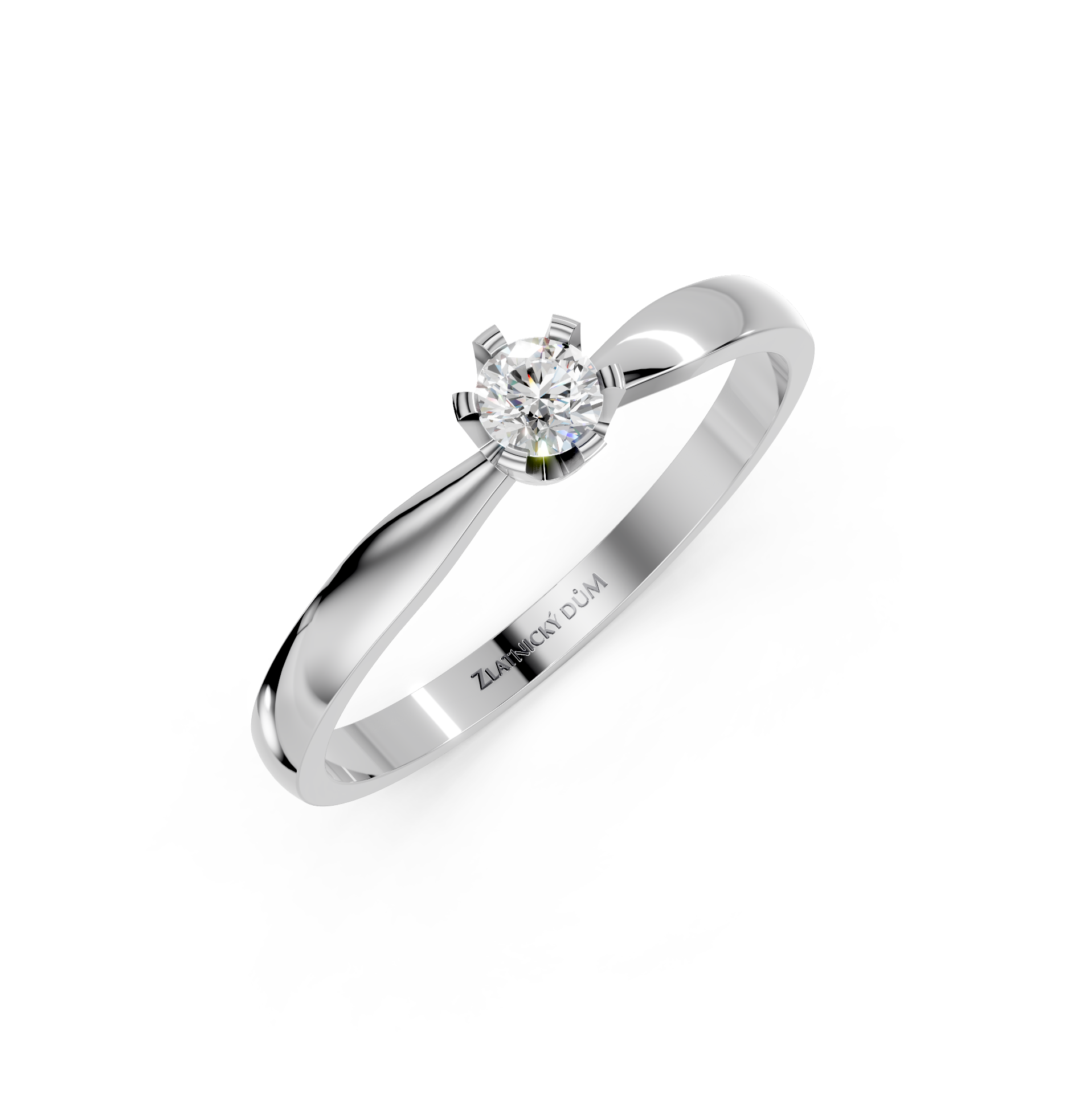 Zásnubní prsten - žluté zlato, diamand