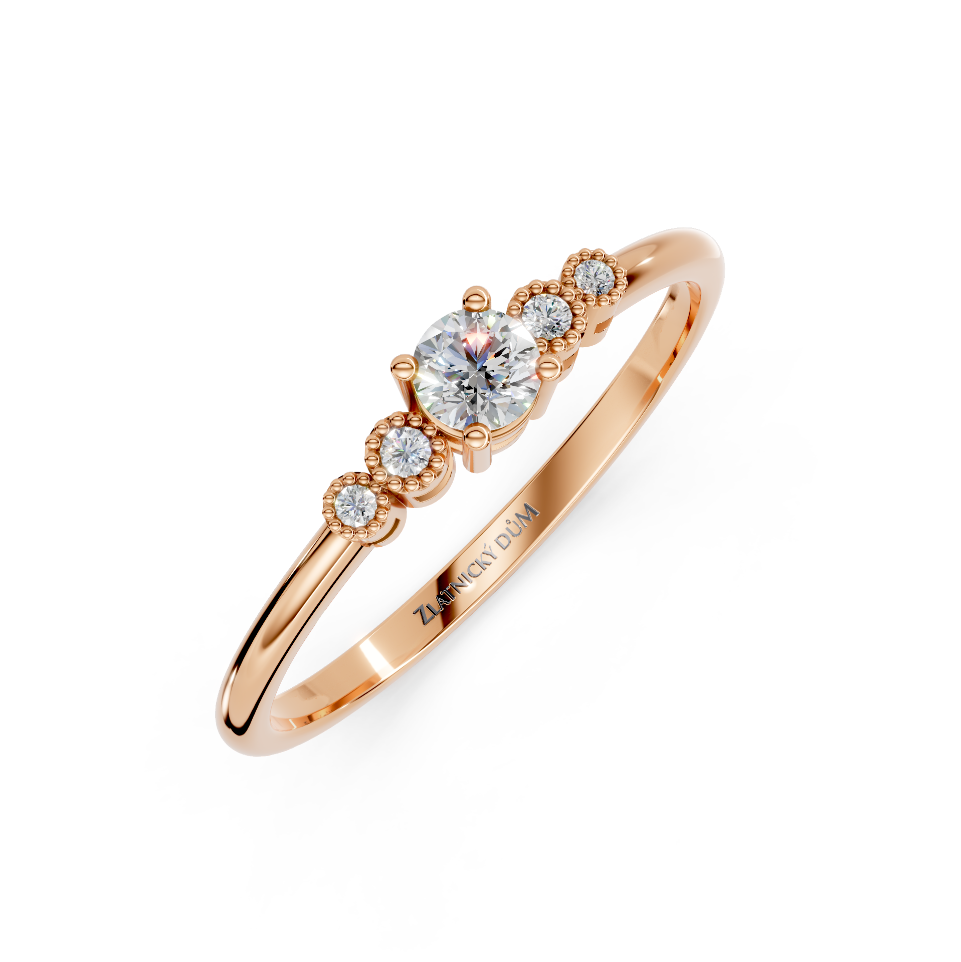 Zásnubní prsten - žluté zlato, diamand